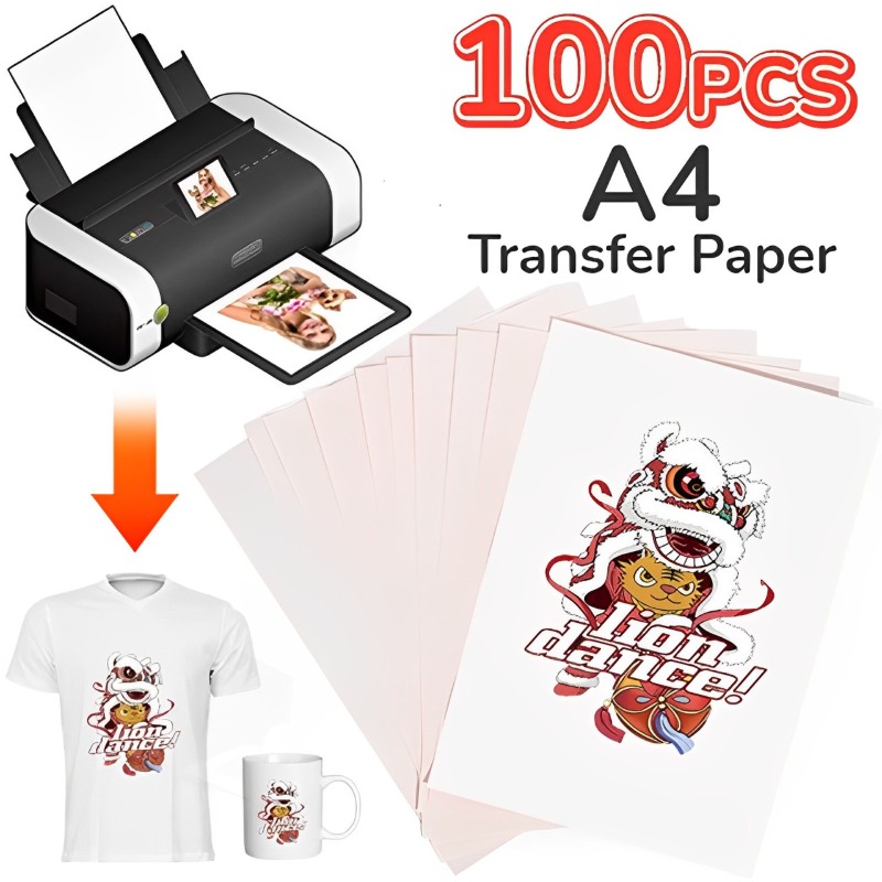 Transfer Paper Carbon - 100-10 قطعة A4 التسامي نقل الحرارة