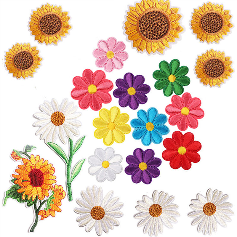 2-10 قطعة الحديد زهرة على بقع  - مراجعة Embroidery Daisy Flower وسعره