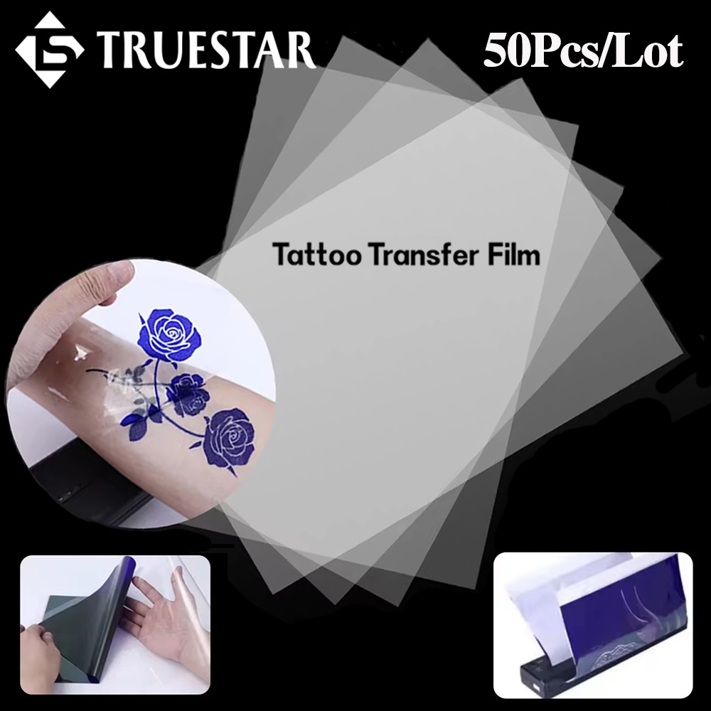 50 قطعة فيلم نقل الوشم الشفاف  - مراجعة Transfer Paper Carbon وسعره