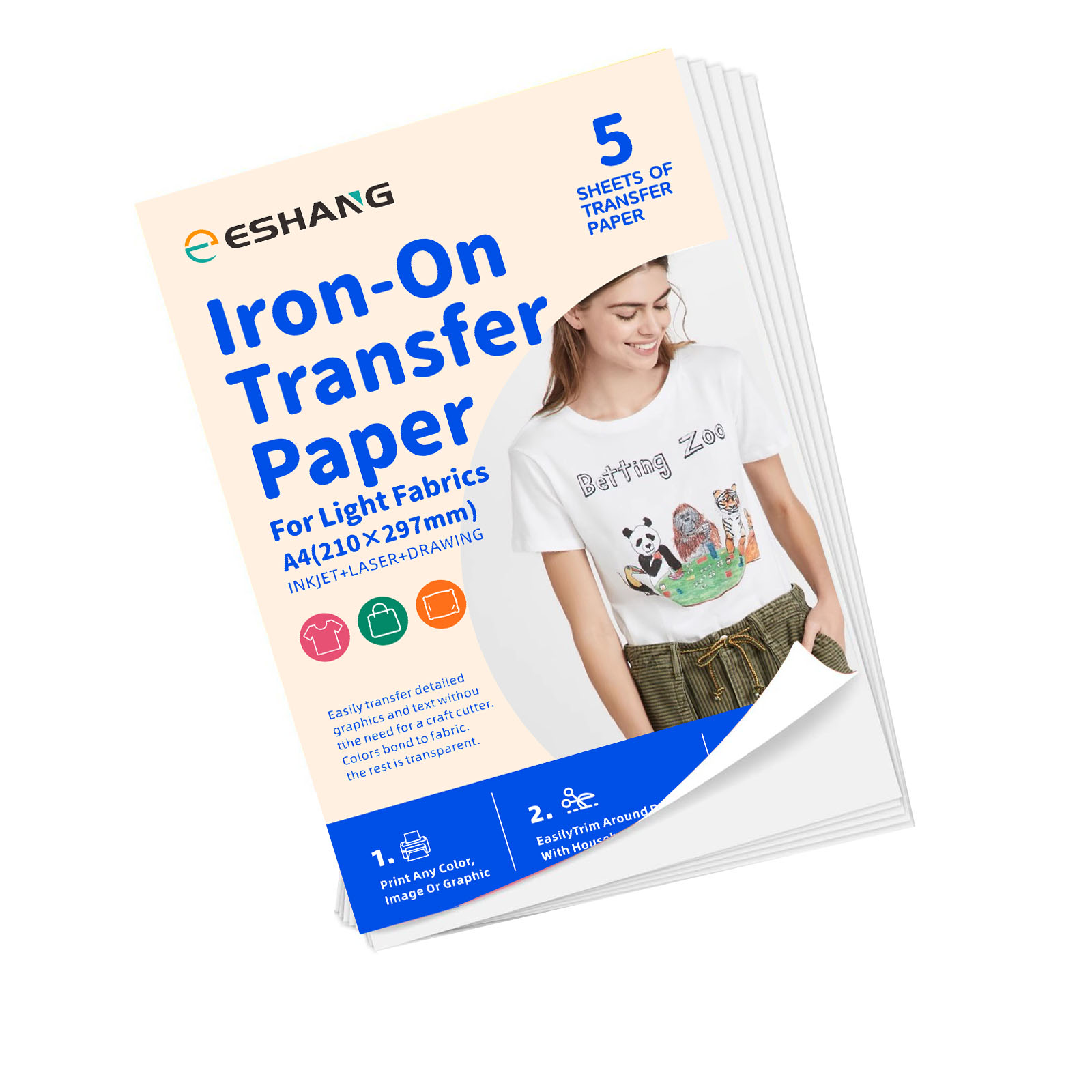 5 أوراق A4 ورق نقل الحرارة للق - مراجعة Transfer Paper Carbon وسعره