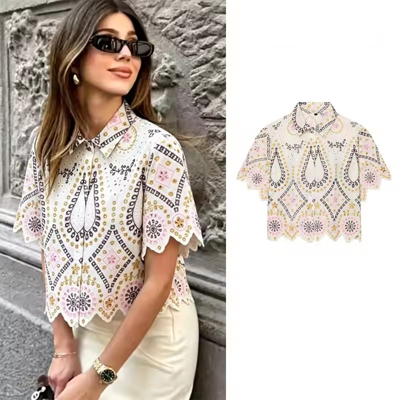 بلوزة نسائية أنيقة من PRINTKAO - مراجعة Embroidery Eyelet وسعره