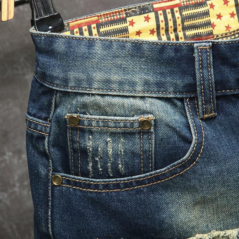 شورت جينز رجالي جديد بتصميم أو - مراجعة Embroidery Jeans وسعره