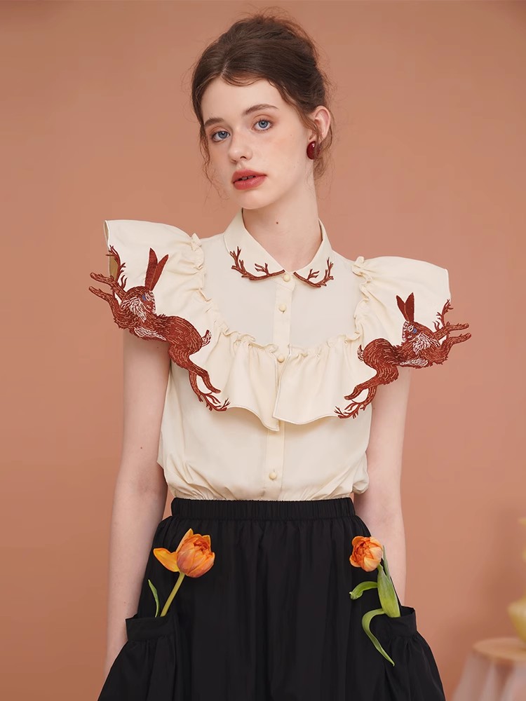 قميص نسائي على شكل أرنب ، قميص - مراجعة Embroidery Rabbit وسعره